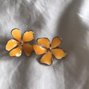 Flower Clip On Earrings